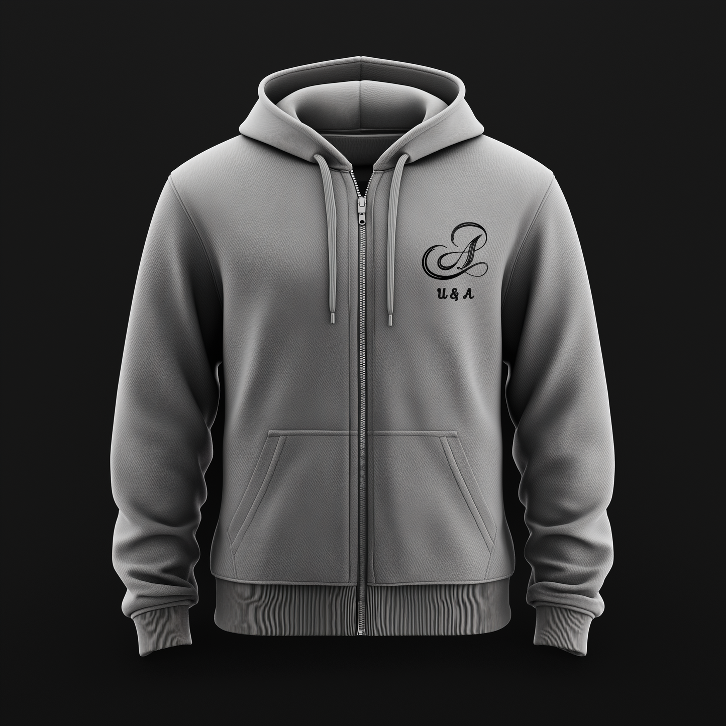 ZIPPER GRAY HOODIE